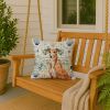 Red Greyhound Coastal Sea Glass Throw Pillow Decorative Indoor Outdoor Accent Cushion for Couch, Bed or Patio, 18Hx18W
