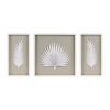Framed Rice Paper Palm Leaves Shadowbox Wall Art Set of 3