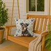Black and Tan Lakeland Terrier Coastal Sea Glass Throw Pillow Decorative Indoor Outdoor Accent Cushion for Couch, Bed or Patio, 18Hx18W