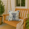 Blue Neapolitan Mastiff Coastal Sea Glass Throw Pillow Decorative Indoor Outdoor Accent Cushion for Couch, Bed or Patio, 18Hx18W