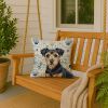 Black and Tan Norfolk Terrier Coastal Sea Glass Throw Pillow Decorative Indoor Outdoor Accent Cushion for Couch, Bed or Patio, 18Hx18W