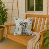 Steel Gray Wirehaired Pointing Griffon Coastal Sea Glass Throw Pillow Decorative Indoor Outdoor Accent Cushion for Couch, Bed or Patio, 18Hx18W