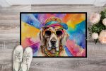 NEW Weimaraner Hippie Dawg Doormat Front Door Mat Indoor Outdoor Rugs for Entryway, Non Slip Washable Low Pile, 18H X 27W