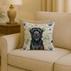 Black Briard Coastal Sea Glass Throw Pillow Decorative Indoor Outdoor Accent Cushion for Couch, Bed or Patio, 18Hx18W