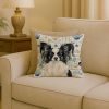 Black and White Papillon Coastal Sea Glass Throw Pillow Decorative Indoor Outdoor Accent Cushion for Couch, Bed or Patio, 18Hx18W