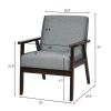 Mid-Century Retro Fabric Accent Armchair for Living Room