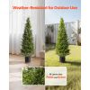 48 Inch Artificial Cedar Topiary Tree Set of 2