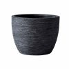 4.5 Inch Black Textured Matte Ceramic Pot