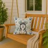 Siberian Husky Coastal Sea Glass Throw Pillow Decorative Indoor Outdoor Accent Cushion for Couch, Bed or Patio, 18Hx18W