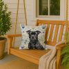 Black Staffordshire Bull Terrier Coastal Sea Glass Throw Pillow Decorative Indoor Outdoor Accent Cushion for Couch, Bed or Patio, 18Hx18W