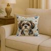 Brindle Shih Tzu Coastal Sea Glass Throw Pillow Decorative Indoor Outdoor Accent Cushion for Couch, Bed or Patio, 18Hx18W