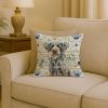 Steel Gray Wirehaired Pointing Griffon Coastal Sea Glass Throw Pillow Decorative Indoor Outdoor Accent Cushion for Couch, Bed or Patio, 18Hx18W