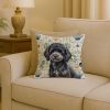 Toy Black Poodle Coastal Sea Glass Throw Pillow Decorative Indoor Outdoor Accent Cushion for Couch, Bed or Patio, 18Hx18W