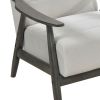 Pearl Upholstered Accent Chair with Dark Gray Wood Frame