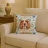 Orange Roan English Cocker Spaniel Coastal Sea Glass Throw Pillow Decorative Indoor Outdoor Accent Cushion for Couch, Bed or Patio, 18Hx18W