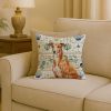 Red Greyhound Coastal Sea Glass Throw Pillow Decorative Indoor Outdoor Accent Cushion for Couch, Bed or Patio, 18Hx18W