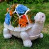 Solar Lighted Turtle Succulent Planter Garden Statue
