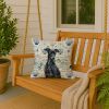 Black Italian Greyhound Coastal Sea Glass Throw Pillow Decorative Indoor Outdoor Accent Cushion for Couch, Bed or Patio, 18Hx18W