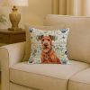 Irish Terrier Coastal Sea Glass Throw Pillow Decorative Indoor Outdoor Accent Cushion for Couch, Bed or Patio, 18Hx18W