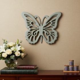23" X 19" Gray Butterfly Wood Hanging Dimensional Sculpture