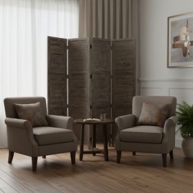 84" Gray Folding Four Panel Screen Room Divider