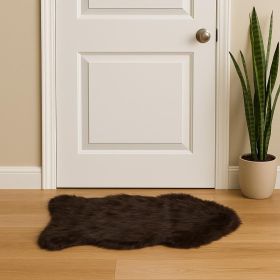 2' X 3' Chocolate Faux Sheepskin Shag Area Rug