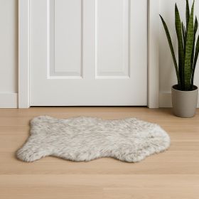 2' X 3' Gray Faux Sheepskin Washable Area Rug