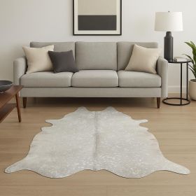 6' X 7' Gray Cowhide Cowhide Print Area Rug