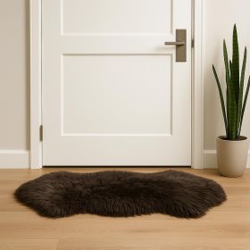 2' X 3' Chocolate Genuine Sheepskin Shag Area Rug