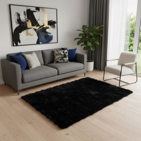 5' X 8' Black Shag Area Rug