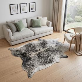 5' X 7' Black And White Cowhide Area Rug
