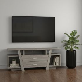 60" Deep Taupe Open Shelving TV Stand