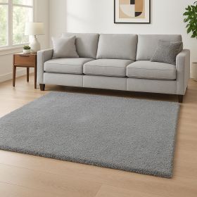 8' X 10' Gray Shag Hand Woven Area Rug