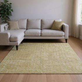 8' X 11' Yellow Shag Hand Woven Area Rug