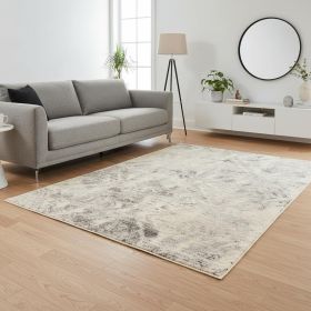 5' X 8' Ivory And Gray Diamond Area Rug