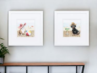 11" X 11" Matte White Frame Lets Go Boardwalk (Set Of 2)
