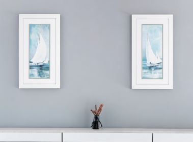 15" X 27" White Frame Soft Sail (Set Of 2)