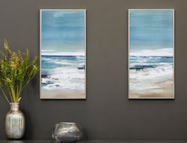 13" X 25" Ligth Wood Toned Frame East Coast (Set Of 2)