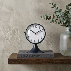 Blue Metal Glass Dome Desk   Table Clock