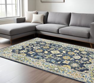 8' X 10' Navy And Blue Bohemian Rug