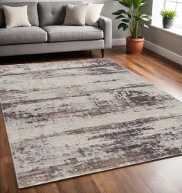5' X 7' Violet Abstract Dhurrie Area Rug