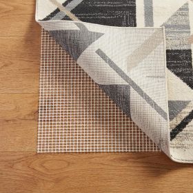 2' x 8' Ivory Striped Weave Non Slip Rug Pad