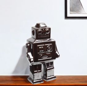 7" Silver Metal Robot Shaped Sculpture