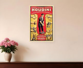 12" X 18" Houdini Handcuff King Vintage Magic Poster Wall Art