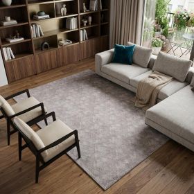 8' X 11' Gray Distressed Diamonds Area Rug