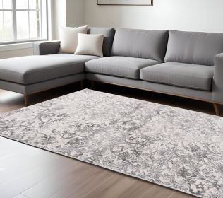 7' X 10' Cream Toile Power Loom Area Rug