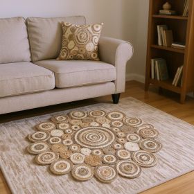 8' Natural Jute Hand Braided Round Rug