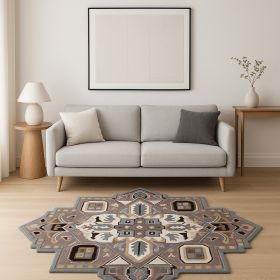 5' X 5' Blue And Red Wool Hand Tufted Area Rug