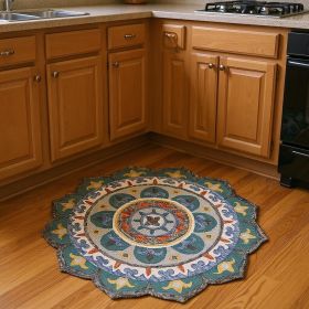 4' Green And Ivory Wool Hand Hooked Round Rug