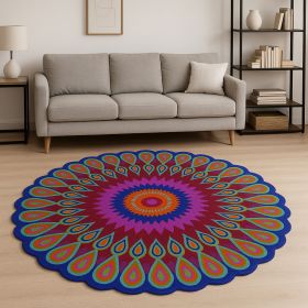 8' Pink Wool Hand Tufted Round Rug